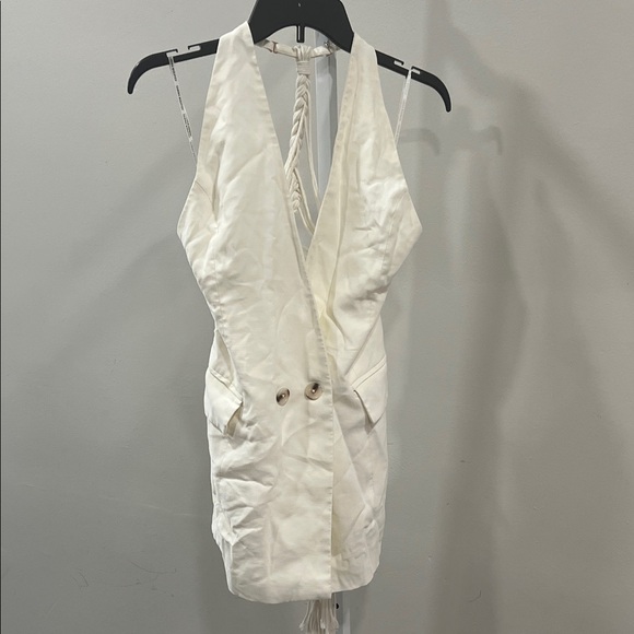 Sabina Musayev Lincoln Vest Dress in White Snow - Picture 4 of 16